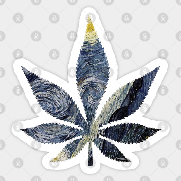 starry night weed Sticker by Lamink